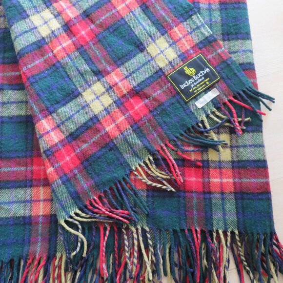 Vintage Ingles Buchan Scotland Wool Tartan Throw Blanket 58 x 70 Buchanan Modern - Picture 7 of 11